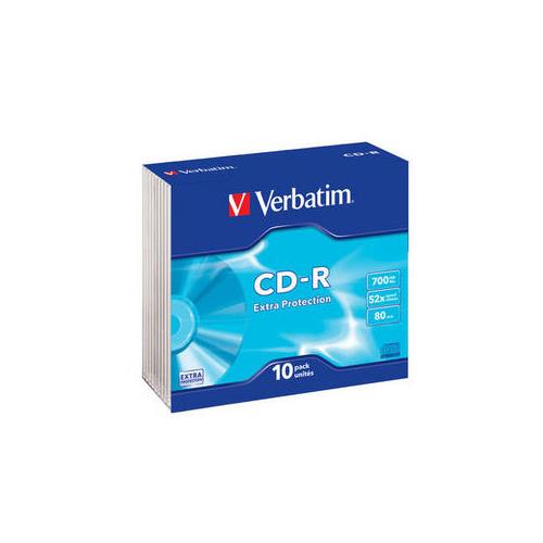 CD-R 700MB. 80MIN. ( PACK 10 UNIDADES)(SLIM CASE) VERBATIM ( 43415 )