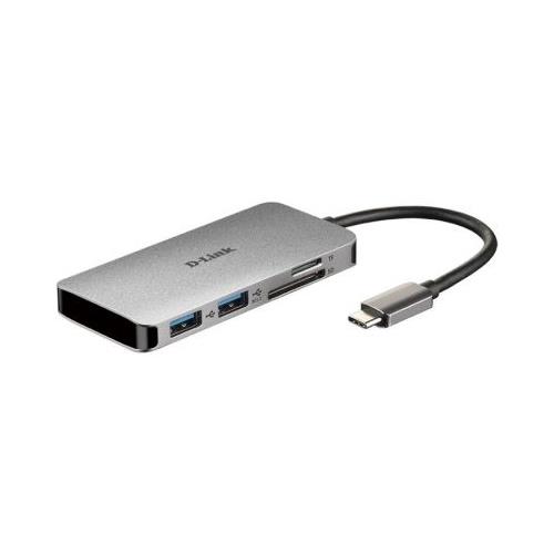 HUB USB-C 6 EN 1 D-LINK DUB-M610 2 USB 3.0 , USB-C, HDMI , LECTOR TARJETA