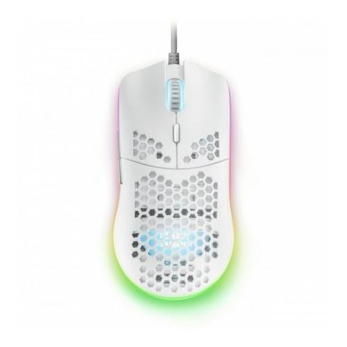 RATON MARS GAMING MMAXW (USB)(BLANCO) OPTICO 12400 DPI 7 BOTONES