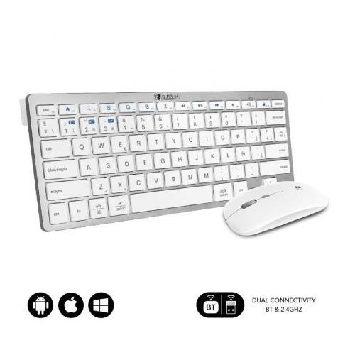 TECLADO + RATON SUBBLIM COMBO OCO010 PLATA BLUETOOTH