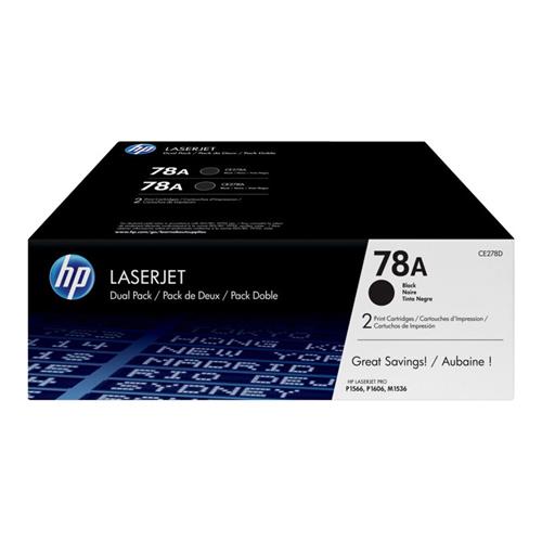 TONER CE278AD 78AD PACK DE 2 UNIDS. HP LASERJET P1566 / P1606