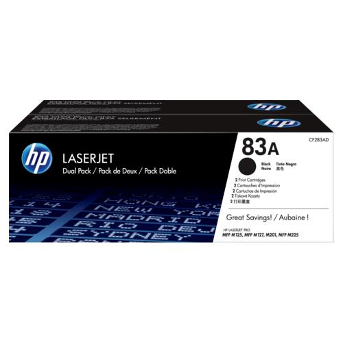 TONER CF283AD 83A PACK 2 UNIDADES HP LASERJET M125NW / M127FN / M12