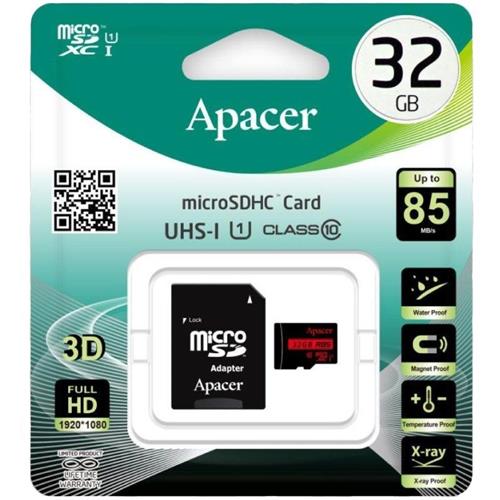 MEMORIA MICROSD 32GB APACER C10 85MB CON ADAP SD AP32GMCSH10U5-R