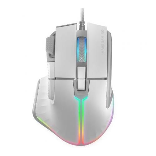 RATON GAMING MARS GAMING MMXT USB 12800DPI BLANCO