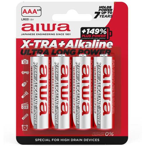 PILA ALCALINA AAA LR03 1.5V AIWA PACK 4 UNIDADES