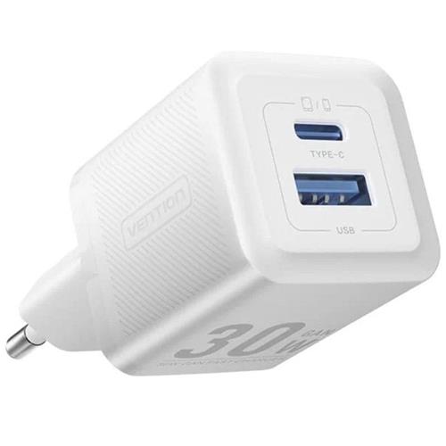 CARGADOR DE PARED 30W VENTION FEQW0 USB  USB-C  BLANCO