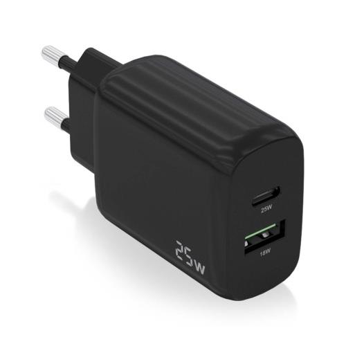 CARGADOR DE PARED 25W AISENS A110-0759 USB / USB-C NEGRO