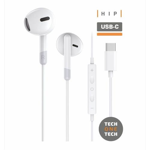 AURICULARES  INTRAUDITIVOS CON MICROFONO TECH ONE TECH TEC1301 USB-C BLANCO