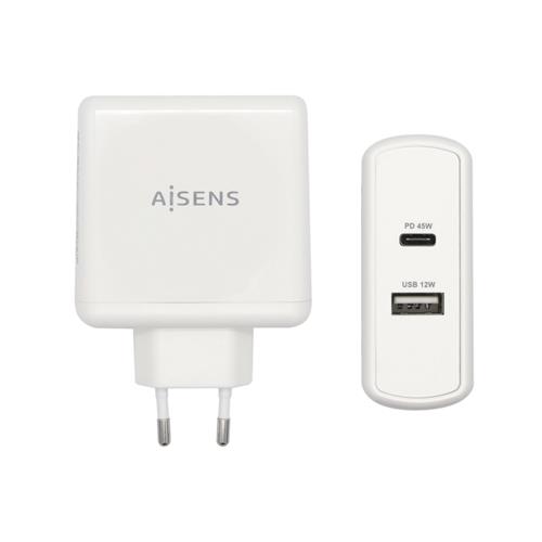 CARGADOR DE PARED 57W AISENS ASCH-2PD45A-W BLANCO  1 X USB / 1 X USB-C