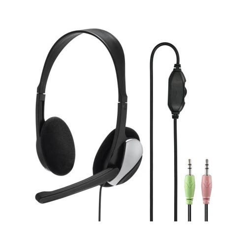 AURICULARES CON MICROFONO HAMA HS-P100 V2 JACK 3.5 NEGRO/ PLATA  139931