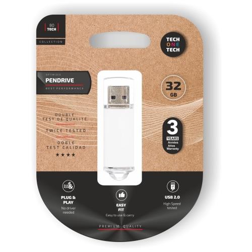 MINIDISCO PENDRIVE 32GB. TECH ONE TECH BASIC BLANCO USB 2.0