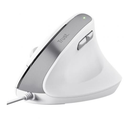 RATON TRUST BAYO II ERGONOMICO 2400DPI USB  BLANCO 25397