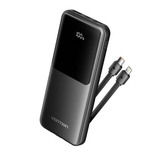 POWERBANK BATERIA EXTERNA 10000MAH 22.5W VENTION FHOB0 USBC/LIGHTNING NEGRO