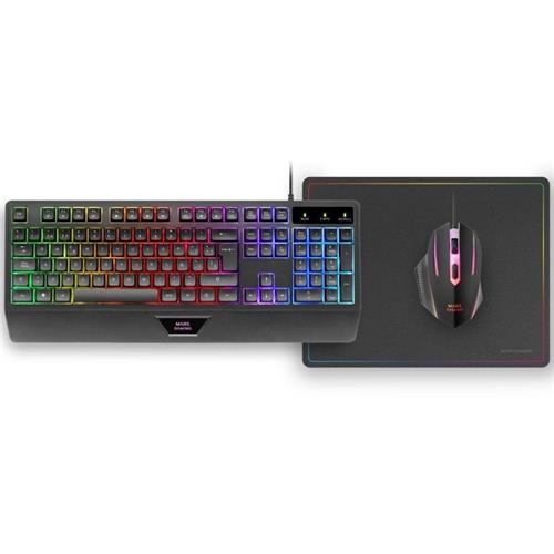 TECLADO RGB  USB + RATON 3200DPI RGB USB + ALF. MARS GAMING MCP124 NEGRO