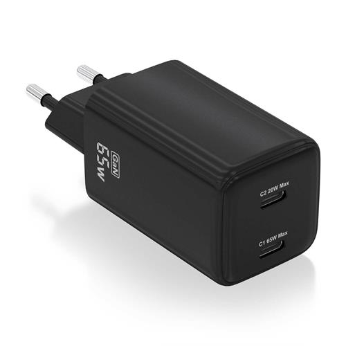 CARGADOR DE PARED 65W AISENS ASCH-65W2P039-BK NEGRO 2 X USB-C