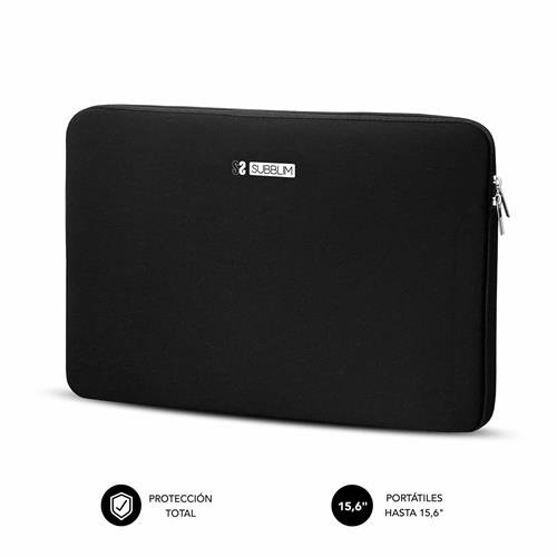 FUNDA PORTATIL 15.6"  SUBBLIM BUSINESS  SLEEVE NEOPRENO NEGRO SUBLS-SKIN115