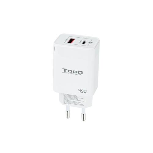 CARGADOR DE PARED 45W TOOQ TQWC-GANQCPD45WT  1 USB / 1 USB-C BLANCO