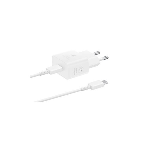 CARGADOR DE PARED 25W SAMSUNG  EP-T2510XW USB-C + CABLE USB-C BLANCO