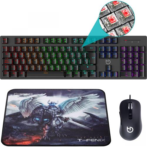 TECLADO MECANICO HIDITEC GK400 ,RATON GAMING Y ALMOHADILLA GAMING PAC010026