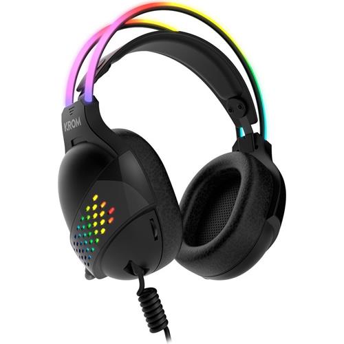 AURICULARES CON MICROFONO KROM KLAIM JACK 3.5 / USB 2.0 NEGRO