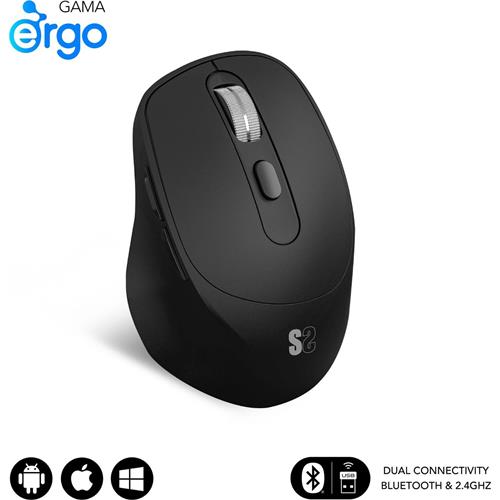 RATON ERGONOMICO SUBBLIM COMFORT ERGO DUAL 2400DPI  BLUETOOTH NEGRO