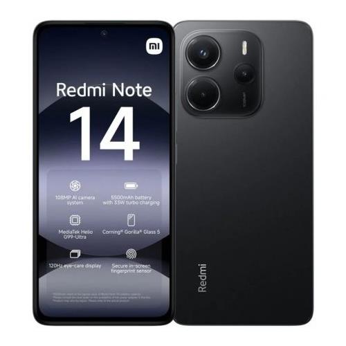 SMARTPHONE XIAOMI REDMI NOTE 14 4G 6GB 128GB 6.67"  NEGRO