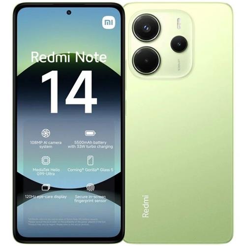 SMARTPHONE XIAOMI REDMI NOTE 14 4G 6GB 128GB 6.67"  VERDE