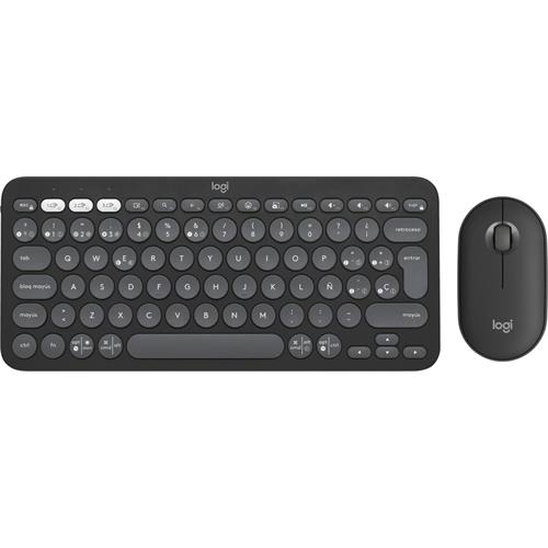 TECLADO Y RATON  LOGITECH PEBBLE 2 COMBO BLUETOOTH GRAFITO