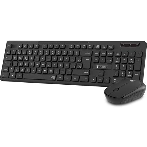 TECLADO Y  RATON  INALAMBRICOS SUBBLIM COMBO BUSINESS SLIM CSSW10 NEGRO