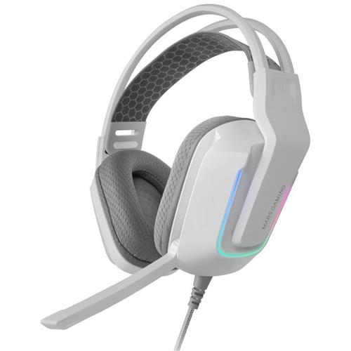 AURICULARES GAMING CON MICROFONO MARS GAMING MHSTRIKE JACK 3.5 / USB BLANCO