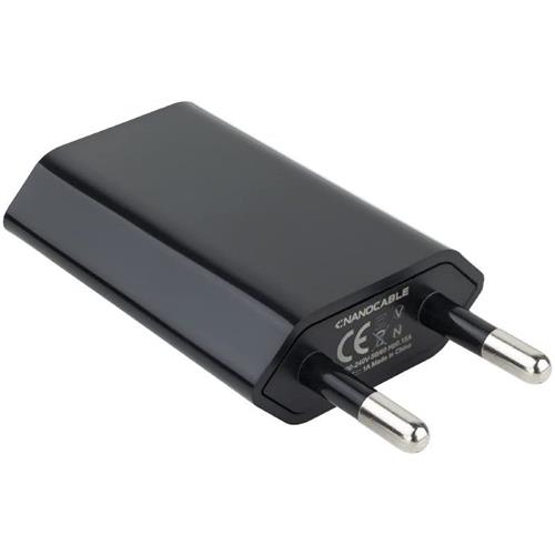 CARGADOR DE PARED 5W NANOCABLE 10.10.2002  USB NEGRO