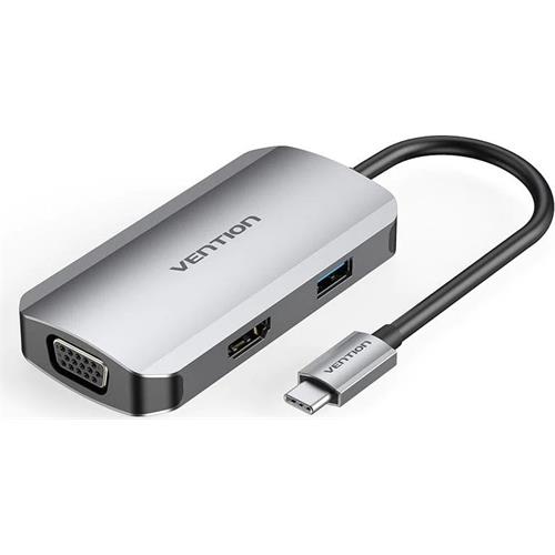HUB USB-C VENTION TOAHB  1 HDMI 4K / 1 VGA / 1 USB / 1 USB-C PD