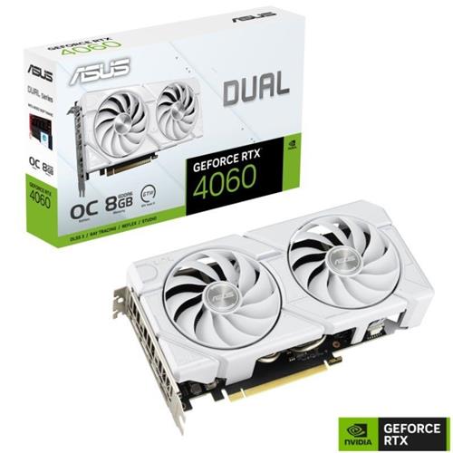 TARJETA GRAFICA ASUS RTX4060 DUAL EVO OC WHITE EDITION 8GB GDDR6
