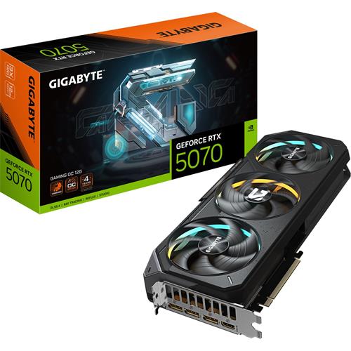 TARJETA GRAFICA GIGABYTE  GEFORCE RTX5070  GAMING  OC  12GB GDDR7